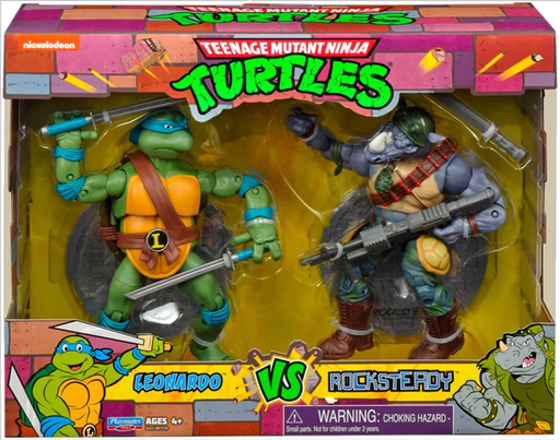 playmates - Teenage Mutant Ninja Turtles 6 Inch Action Figure Original TV 2-Pack - Leonardo vs Rocksteady