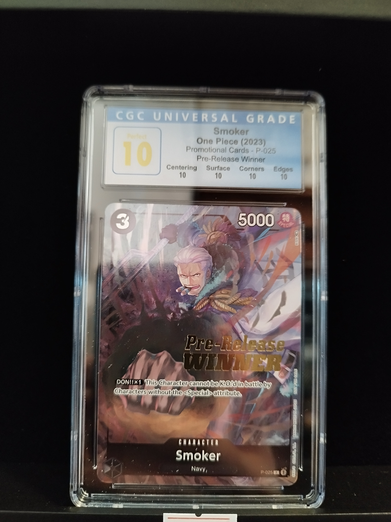 Bandai - One Piece TCG - Smoker - P-025 (Pre-release Winner Version) CGC Graded Perfect 10