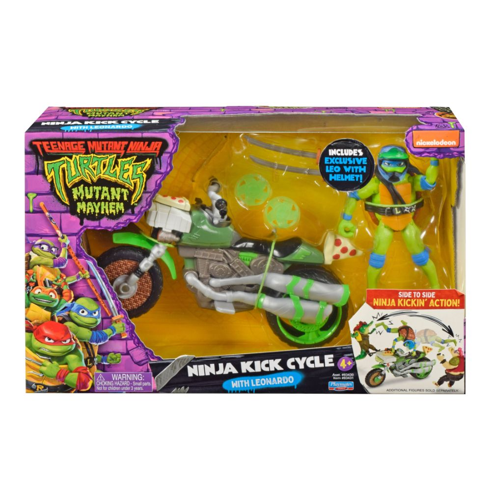 Teenage Mutant Ninja Turtles: Mutant Mayhem: Action Figure & Vehicle: Ninja Kick Cycle with Leonardo