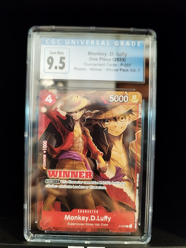 Bandai - One Piece TCG - Monkey.D.Luffy - P-007 (Winner Version) CGC Graded 9.5