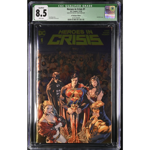 CGC Qualified Grade 8.5 - Heroes In Crisis #1 Dc Boutique Edition Signed by Tom King