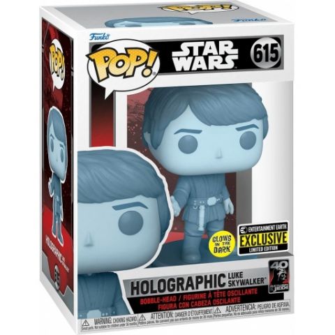 Funko - Star Wars: Luke Skywalker (Hologram) (GITD) Pop Figure (EE Exclusive)